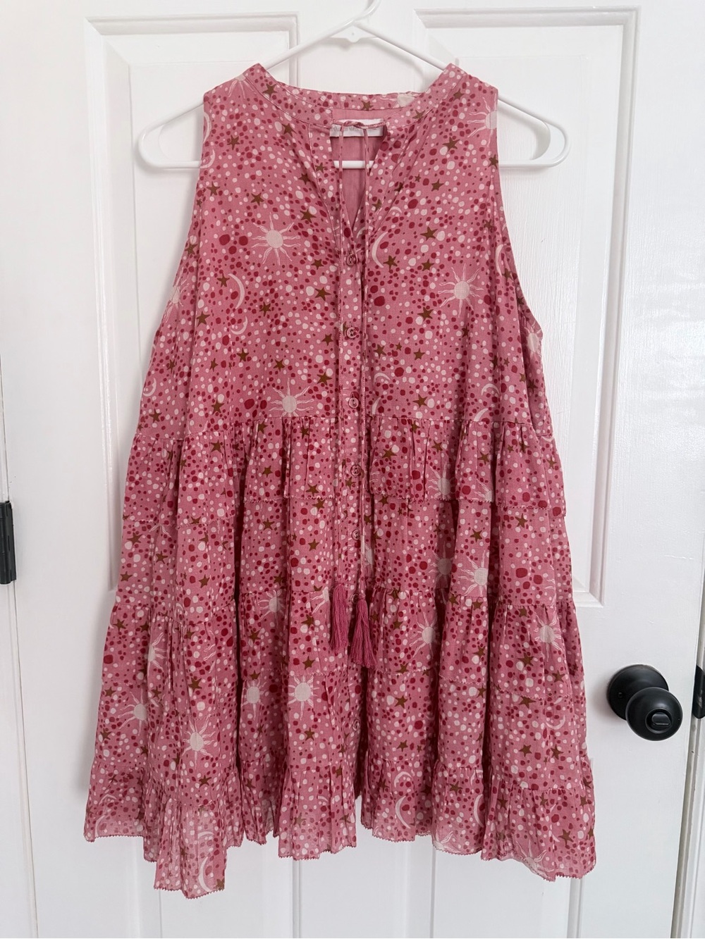 Carolina K Pink Tiered Ruffle Mini Dress Anthropologie